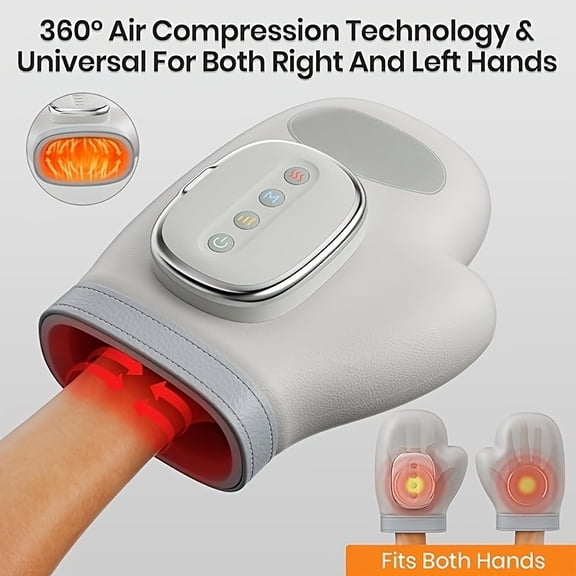 Smart Heated Air Hand Massager - 3D Acupressure Kneading, 6 Modes - Alleviates Carpal Tunnel Syndrome, Arthritis, And Wrist for Gamers - Rechargeable And Portable - Designed for Office Workers