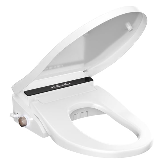 Smart Heated Bidet Toilet Seat for Elongated Toilets, Warm Water Wash, Dryer, Remote Control & Night Light