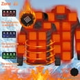 thumbnail image 1 of Smart Heated Jackets for Men with 4-Zone Control 23 Heating Areas USB Charging 10011mAh Hooded Small print Outwear (Battery Not Included), 1 of 8