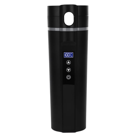 Smart Heating Car Cup, Smart Temperature Control LowNoise Electric Heated Travel Mug Black For Office For Camping For Travelling