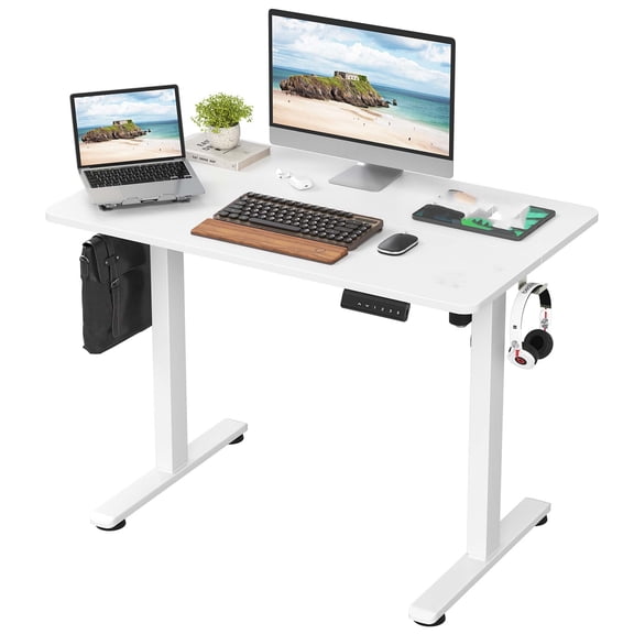 Smart Height-Adjustable Standing Desk | Electric Sit-Stand Office Desk with Splice Board | Versatile Workstation for Home, School & Office