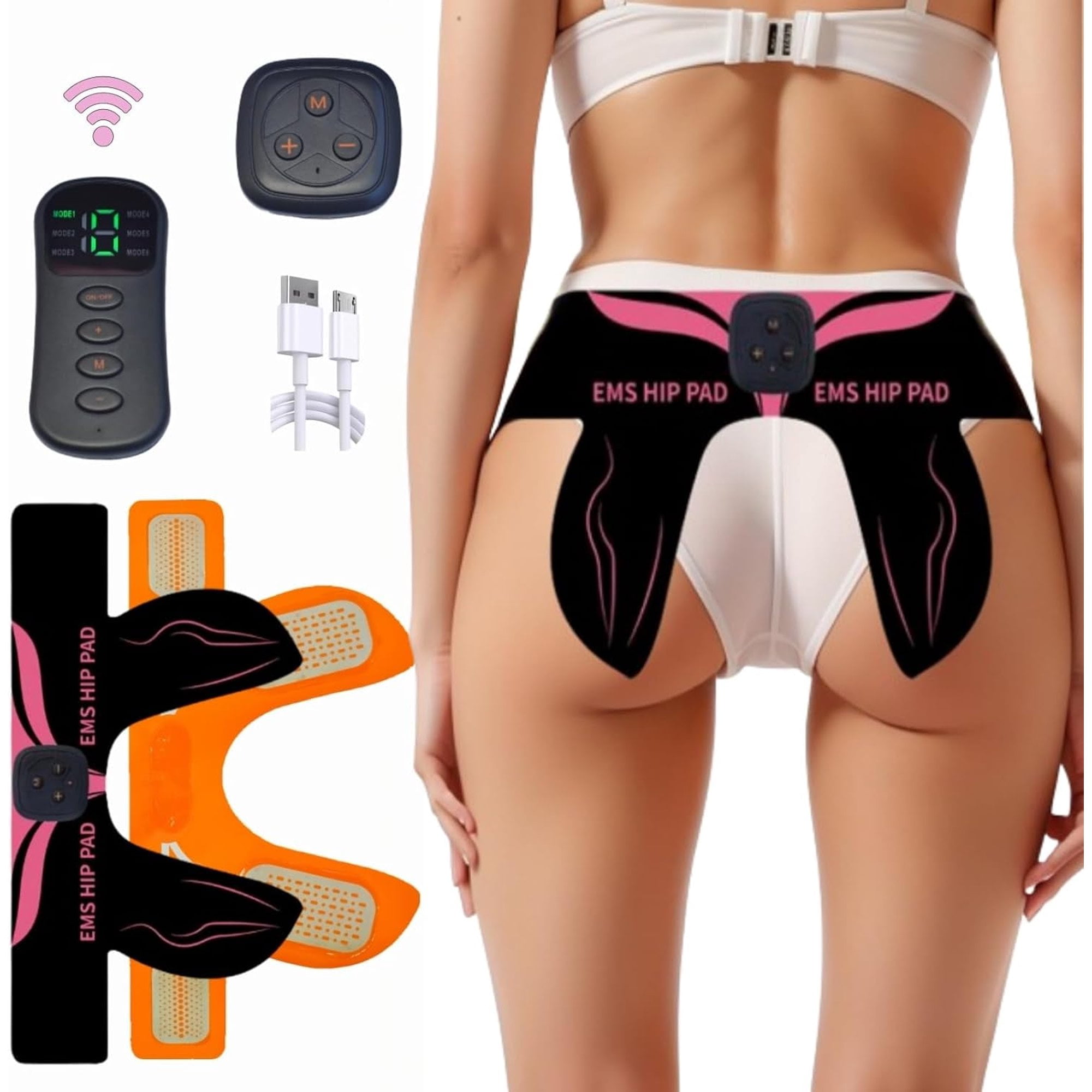 Smart Hip Glute Trainer for Butt, Glute Toning Device, EMS Wireless ABS Muscle Stimulator, Buttock Growth Massager Workout Machine 6 Modes & 15 Intensity Hips Muscle Stimulator