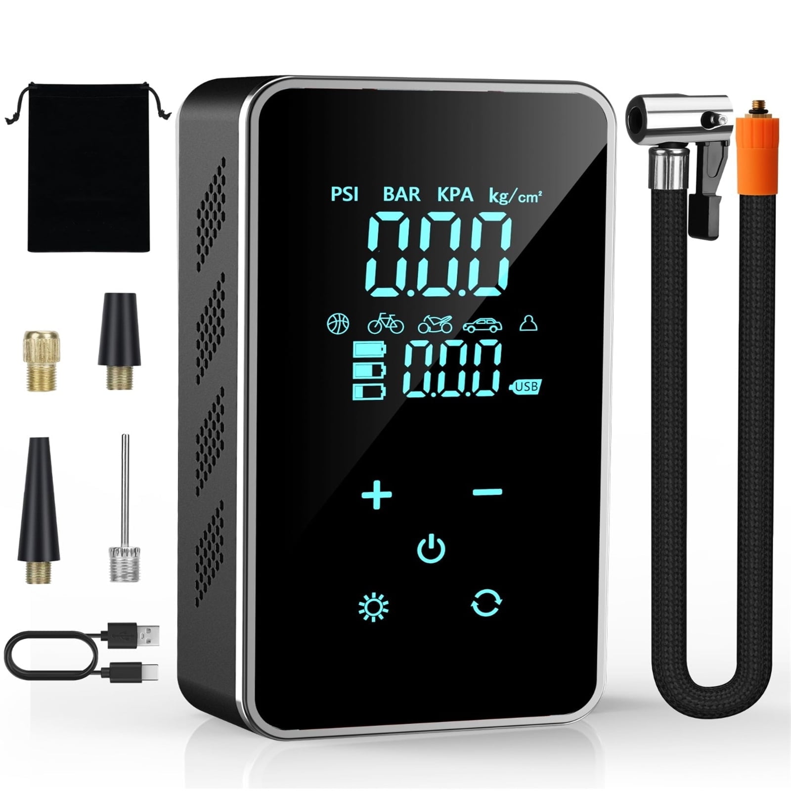 Smart Home 12V Cordless Touch Screen ABS Tire Inflator