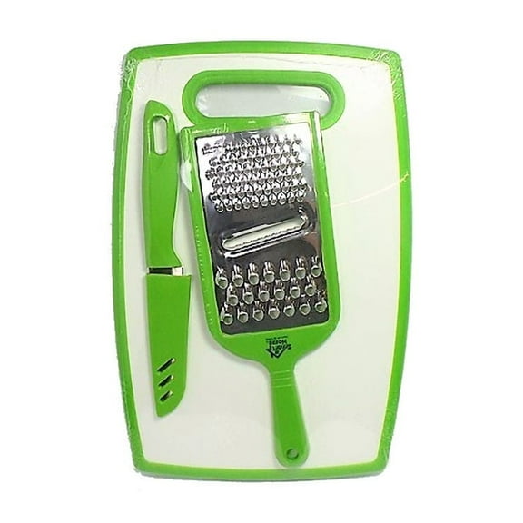 Smart Home 3 PC Kitchen Set - Cutting Board, Grater/Slicer and 8" Paring Knife