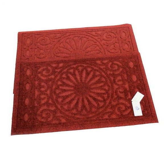 Smart Home Brick Scroll Design Floor Mat, Set of 2