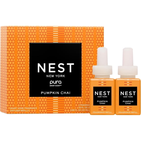 Smart Home Fragrance Diffuser Refill Smart Vials, Pumpkin Chai - Set of 2 - Designed for NEST x Pura 3 and NEST x Pura 4 Diffusers - Cruelty Free, Vegan