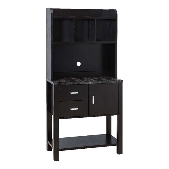 Smart Home Furniture 2-Drawer Wood Baker's Cabinet in Red Cocoa/Black