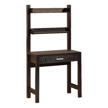 Smart Home Furniture 2-Shelf Contemporary Wood Desk with Drawer in Red Cocoa