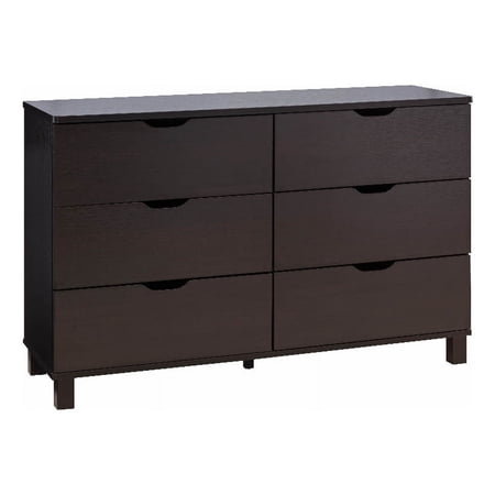 Smart Home Furniture 6-Drawer Contemporary Wood Dresser in Red Cocoa