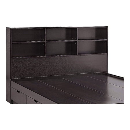 Smart Home Furniture 6-Shelf Wood Twin Bookcase Headboard in Red Cocoa