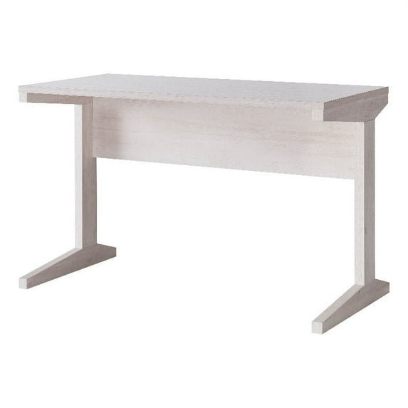 Smart Home Furniture L-Shaped Contemporary Wood Desk in White Oak