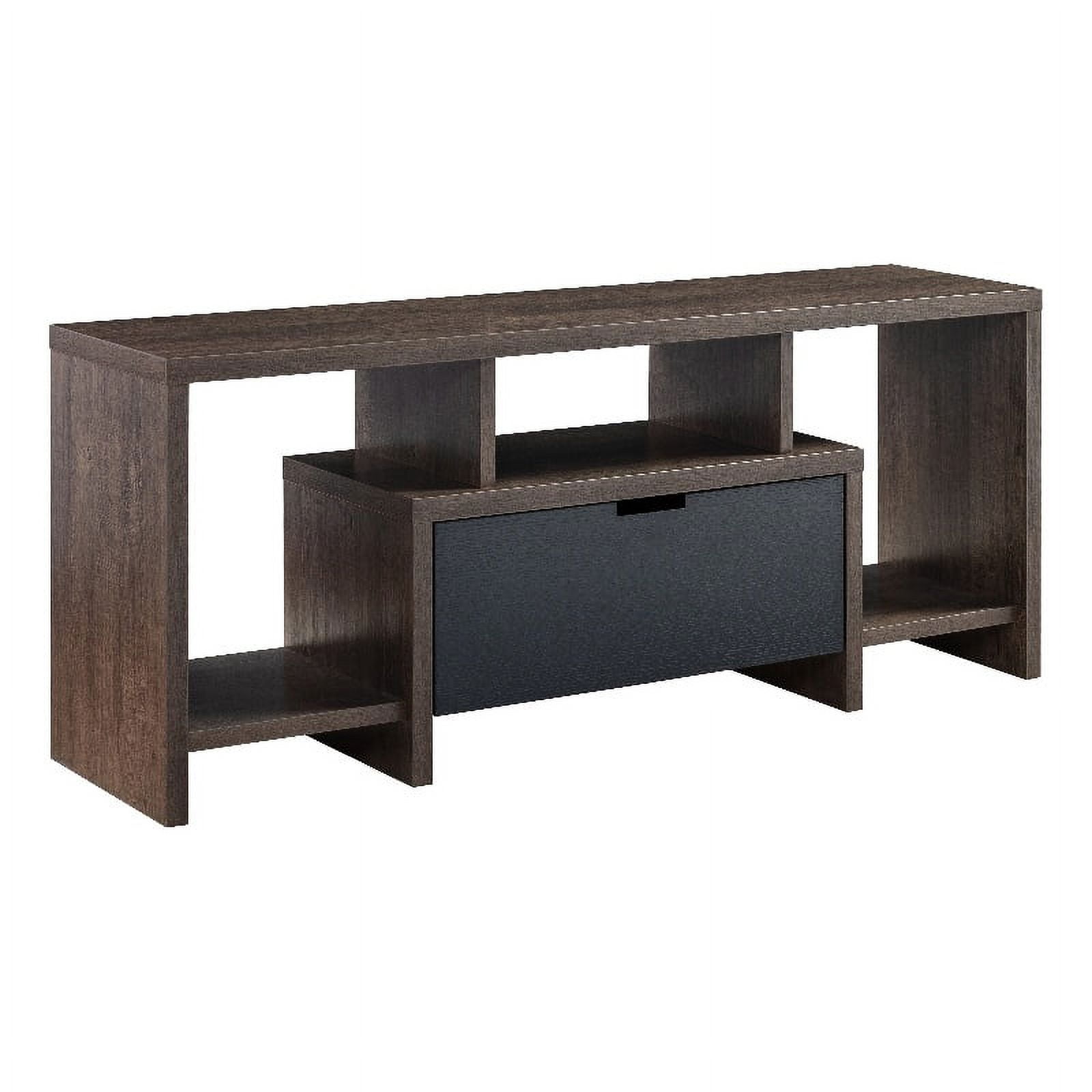 Smart Home Furniture Wood TV Stand for TVs up to 48" in Walnut Oak