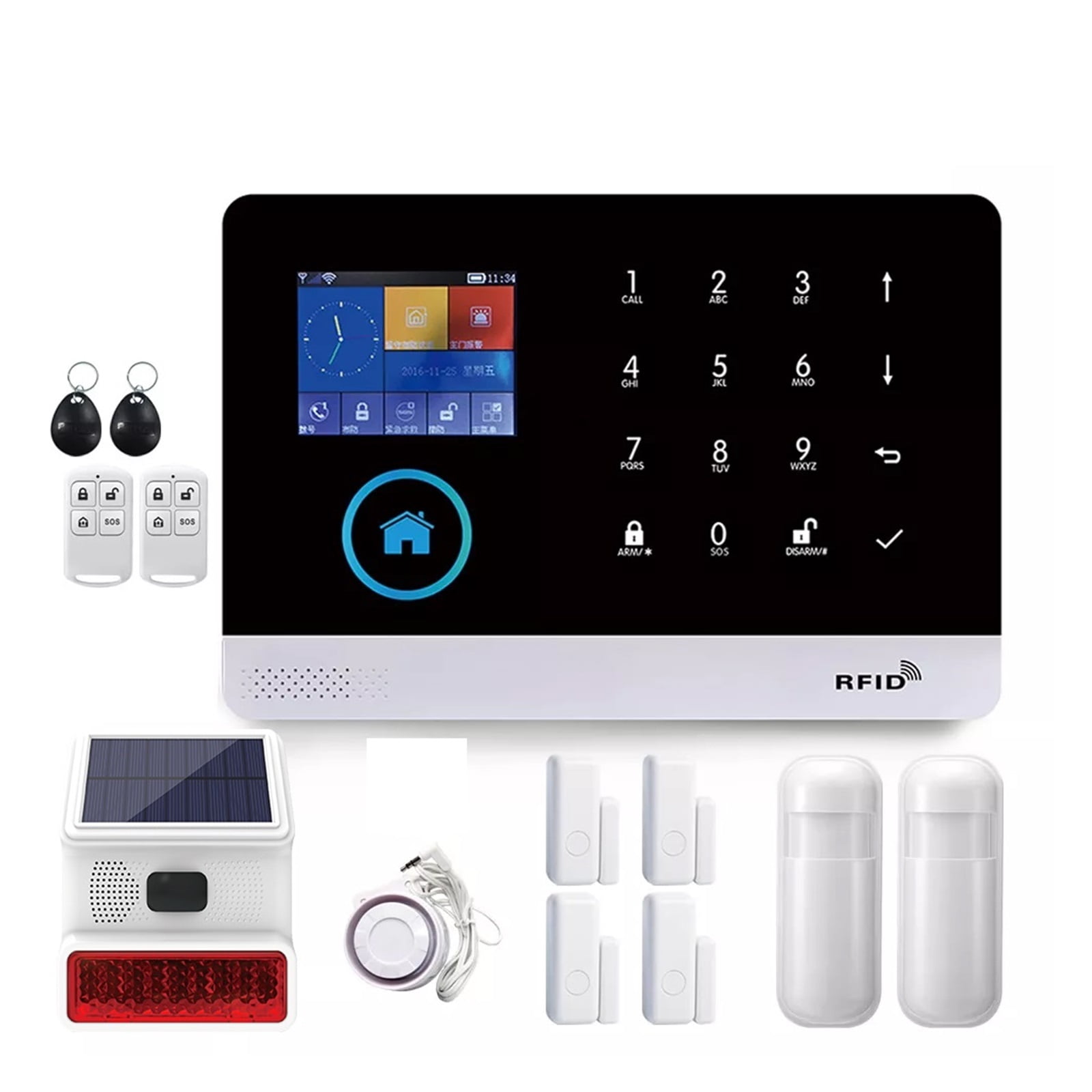 Smart Home GSM Alarm System For Home With Motion Sensor Wireless Siren