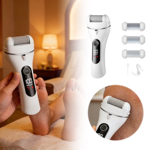 Smart Home Pedicure Remover for Feet Rechargeable Cordless with Roller Heads for at-Home Foot Care and Convenience