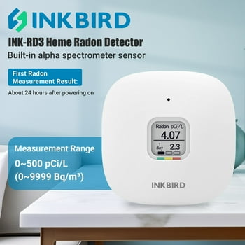 Smart Home Radon Detector Gas Meter Long/Short-term Monitoring Radon Level Test