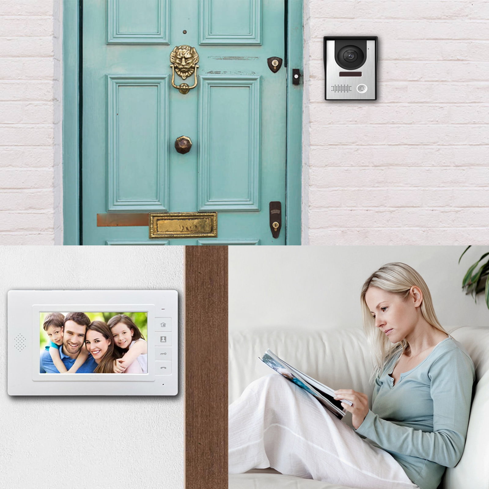 Smart Home Security 7inch HD Screen Video Doorbell Villa Home