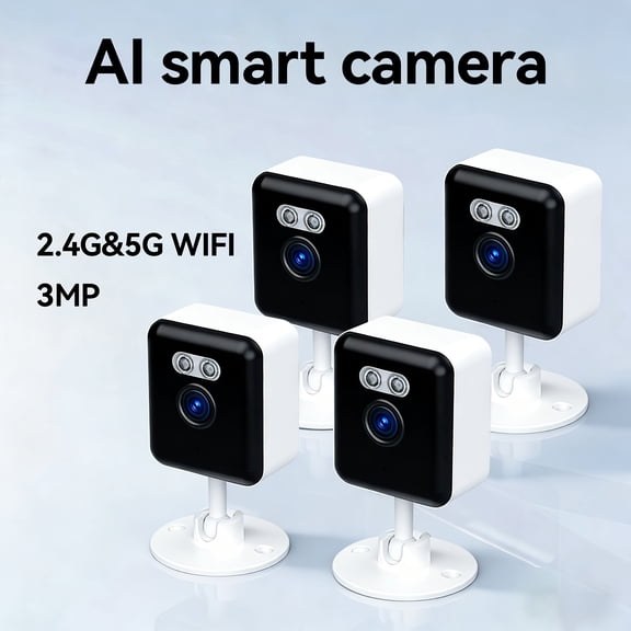Smart Home Security Camera 3MP HD Pet/Baby Monitor, 5G/2.4GHz WiFi Indoor Cam with Two-Way Audio, AI Human/Pet Detection, Supports TF Card & Cloud Storage, 3 or 4 Pack