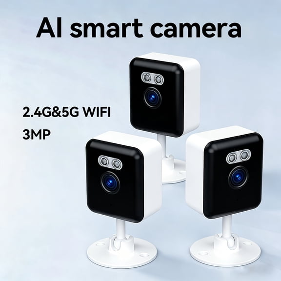 Smart Home Security Camera 3MP HD Pet/Baby Monitor, 5G/2.4GHz WiFi Indoor Cam with Two-Way Audio, AI Human/Pet Detection, Supports TF Card & Cloud Storage, 3 or 4 Pack