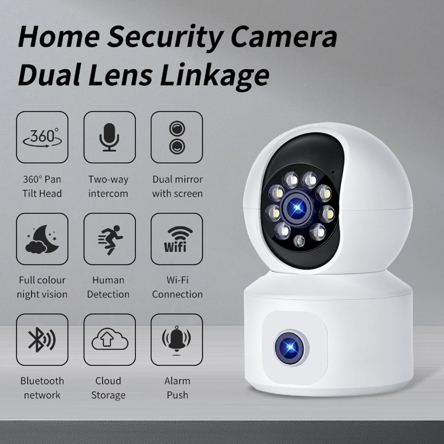 Smart Home Security Camera Wireless, 1080p HD Indoor Camera with Night Vision, Motion Detection for Baby & Pet Monitor, Cloud & TF Card Storage, Remote Viewing, Wireless Surveillance Cam