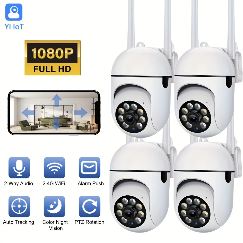 Smart Home Security Cameras YI IoT - 1080P FHD 2.4G WiFi, PTZ Wireless IP Camera with Two-Way Audio, Motion Detection Alerts, Night Vision, Auto Tracking for Elderly, Youngsters, Pets