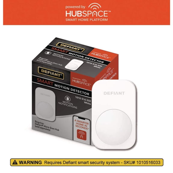 Smart Home Security Wireless (Battery) Motion Sensor Alarm Add-On Accessory White, Powered by Hubspace (1-Pack)