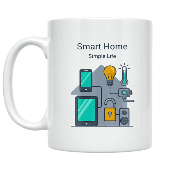 Smart Home Simple Life Design - Tech-Savvy Individual - 11 oz Ceramic Coffee Mug