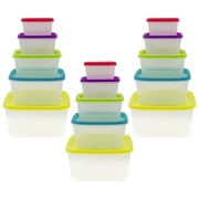 Smart Home Square Nesting Food Storage Containers with Lids, 30 PC Set