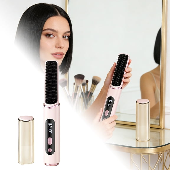 Smart Home Styling Tool for All Hair Types Versatile Hot Air Brush and Blow Dryer Comb for Curling Straightening Volume and Further Hair Care