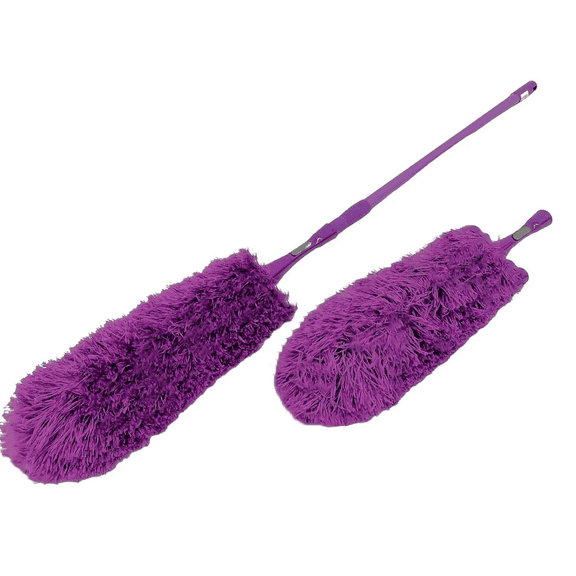Smart Home Telescopic Microfiber Cleaning Duster and Refill Pad in Purple