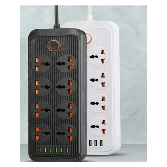 Smart Home Universal Outlet Power Strip With Extension Cable AC USB Port Network Filter Overload Protection Socket