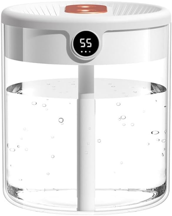 Smart Humidifier, Double Nozzle Cool Mist Humidifier with Night Light, 2L Top Fill Air Humidificador for Home Bedroom Office