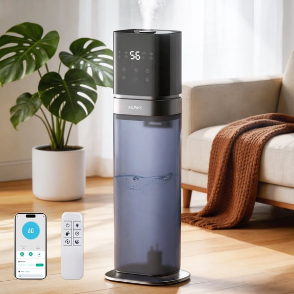 Smart Humidifier Large Room, 2.1Gal/8L Humidifiers for Bedroom with Extended Tube&Night Light, Whole House Cool Mist, Dark Blue