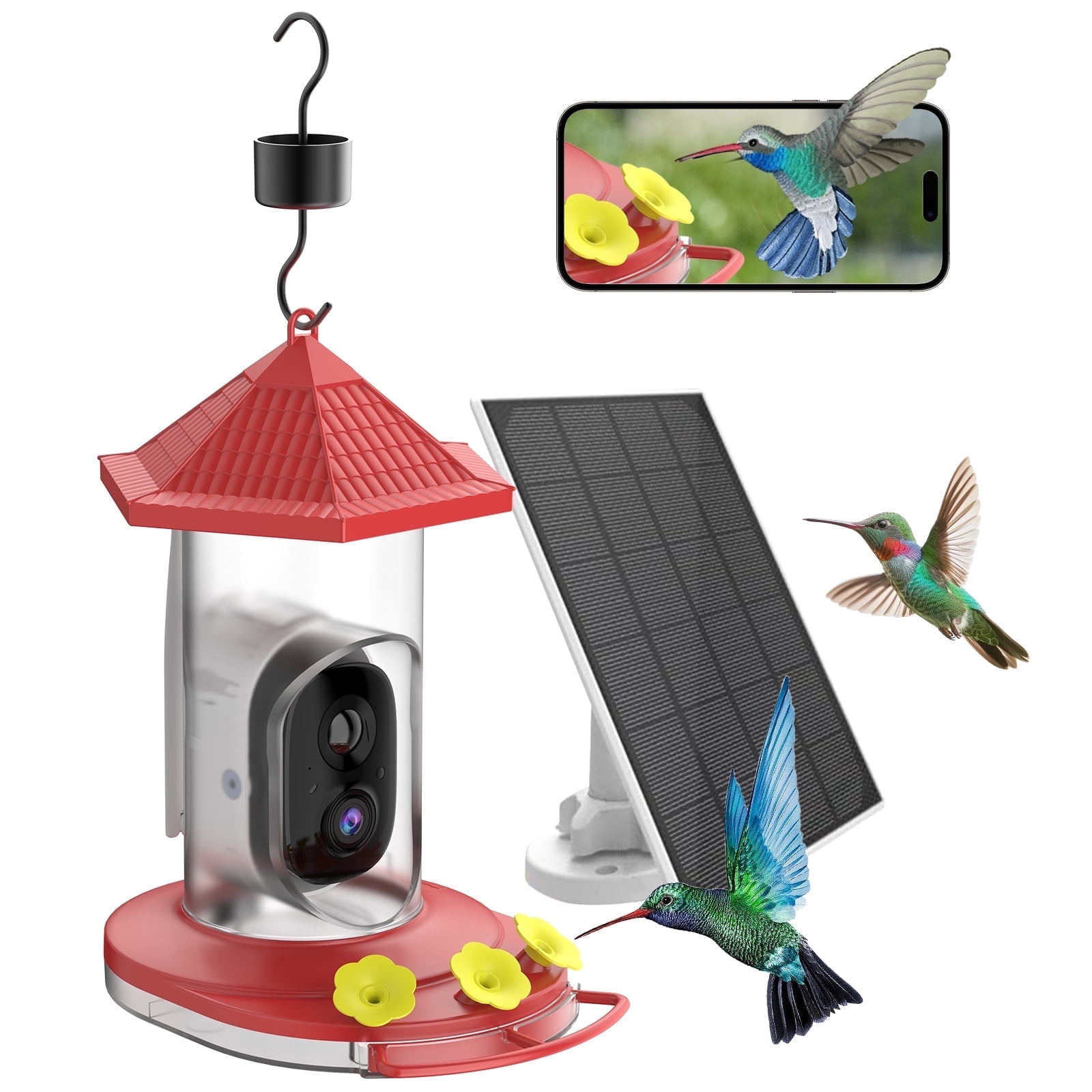 Hummingbird Remote Sensor LofyJoy Smart Hummingbird Feeder with Camera, 1080 HD, Solar - Walmart.com