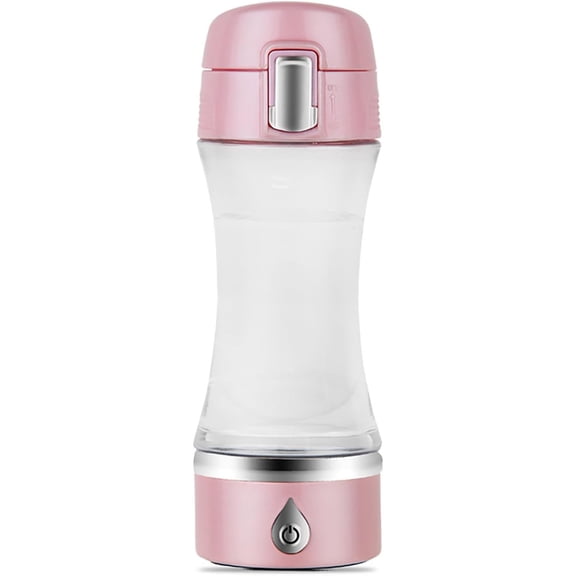 Smart Hydrogen Water Bottle Generator 350ml Portable Electric Hydrogenated Water Cup | PEM Hydrogen Water Machine for Travel, Fitness & Daily Hydration (Pink/White)
