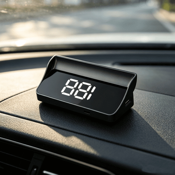 Smart In Car HUD Co-Pilot, Heads Up Display for Cars - GPS Speedometer Windshield Display, USB Plug & Play