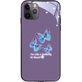 thumbnail image 1 of Smart Incoming Call Voice Control Colorful Light Butterfly Case for iPhone 13 12 11 Pro Max Mini X XS XR SE 8 7 6 6S Plus Shell, Tempered Glass Back(12 Pro Max,Purple), 1 of 8