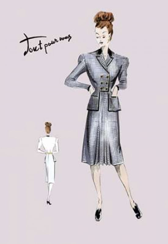 Smart Indigo Suit 1947 Canvas Art - Unknown (12 x 18)