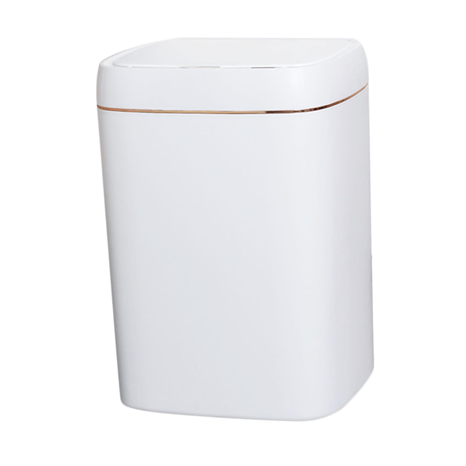 Smart Induction Garbage Can, Touchless Garbage Can, Durable Automatic Garbage Can for Kitchen, Home, Bathroom, Office, Bedroom , 13L waterproof white 13L