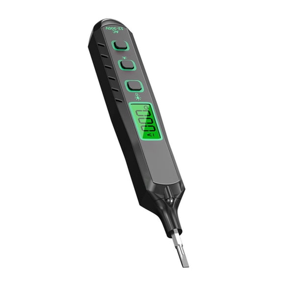 Smart Induction Voltage Tester Pen, Non-Contact NCV Detector For 12V300V AC Circuits With Built-in Flashlight,And Auto-Sensitivity, Black