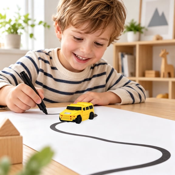 Smart Inductive Toy Car, Line Sensing Automatic Driving Vehicle, Multi Style Engineering And School Bus Toy, Interactive Track Following Toy For Desktop Game And Leisure Time