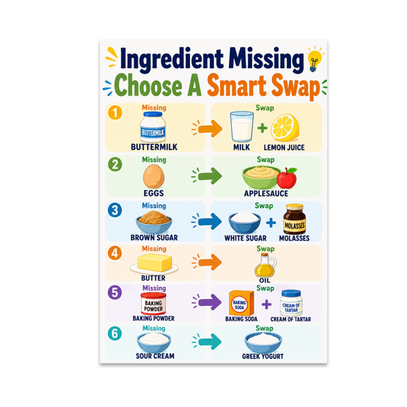 Smart Ingredient Swaps Poster - Kitchen Enthusiast - 13x19 Poster Print