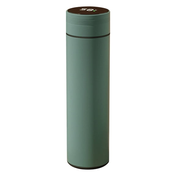 Smart Insulated Water Bottle, 16oz Stainless Steel Tea Infuser With LED Temperature Display, Vacuum Seal Keeps Hot/Cold 12+ Hours, Leakproof Lid For Travel Office Gym (Green)