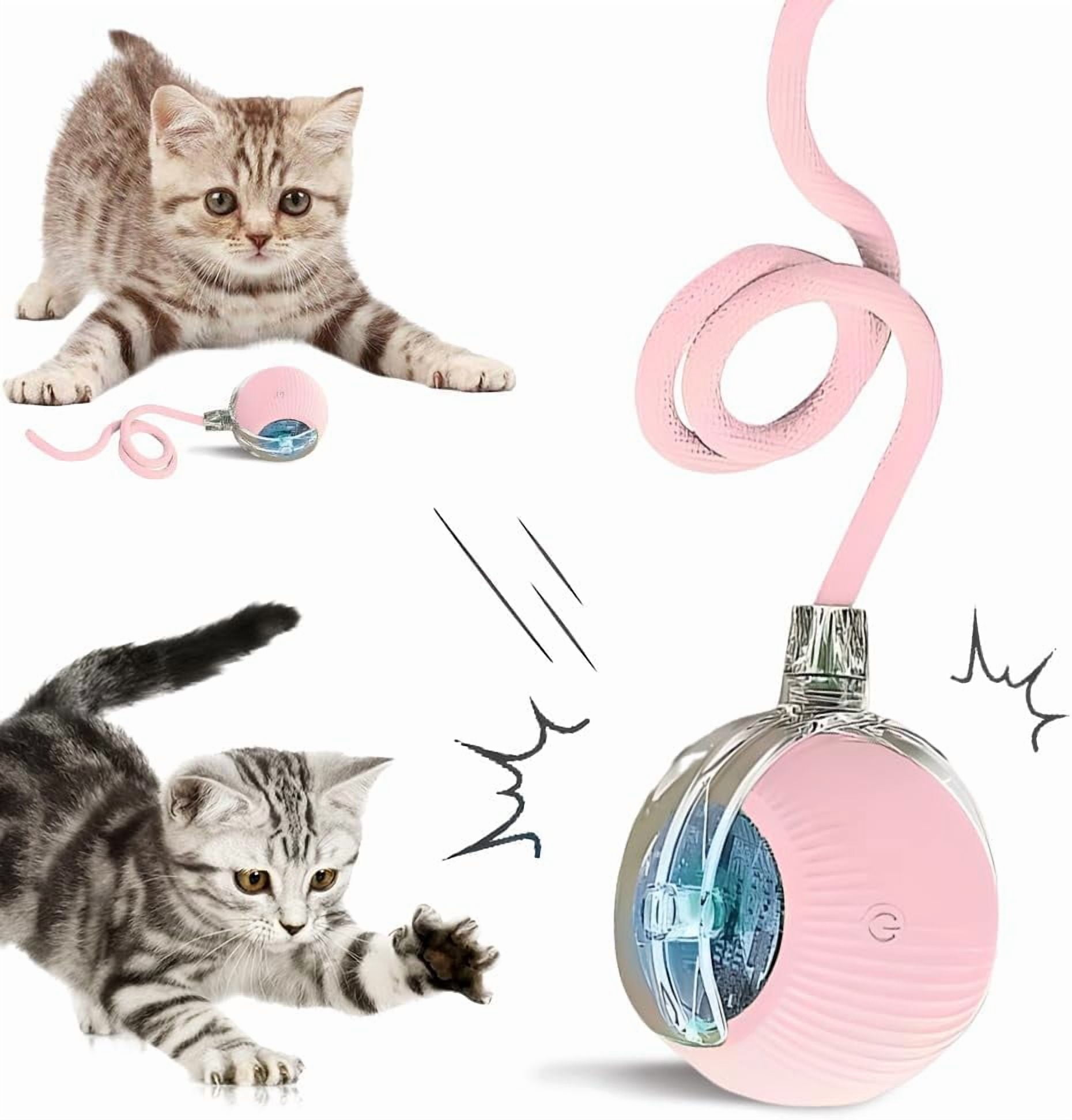 Smart Interactive Cat Toy Ball with Auto Obstacle Avoidance, 2 Mode Rolling Rechargeable Toy to Relieve Boredom, Quiet Durable Toy for Indoor Cats