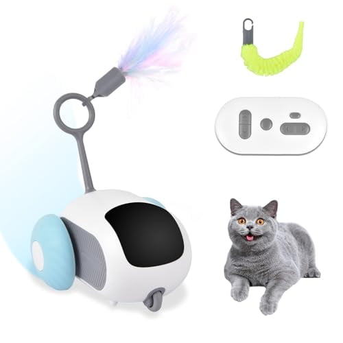 Smart Interactive Cat Toy Remote Control Cat Exercise Toys for Bored Indoor Electronic Cat Toys Blue