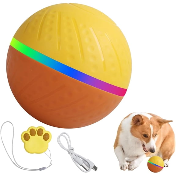 Smart Interactive Dog Ball, Remote Control Automatic Moving Dog Toy Waterproof Motion Activated Rolling Ball for Puppy/Small/Medium/Large Dogs