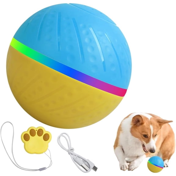 Smart Interactive Dog Ball, Remote Control Automatic Moving Dog Toy Waterproof Motion Activated Rolling Ball for Puppy/Small/Medium/Large Dogs