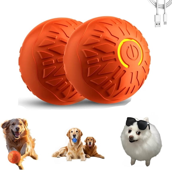 Smart Interactive Dog Ball Toy, Automatic Moving Bouncing and Rotating Toy with Motion-Activated Colorful Lights for Dogs or Cats, Indoor and Outdoor