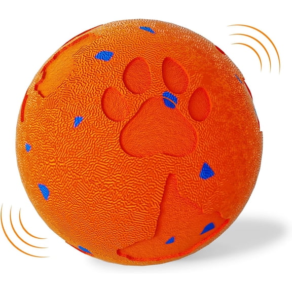 Smart Interactive Dog Toy Ball, Automatic Moving Rolling & Bouncing, Motion Activated E-TPU Dog Ball, Waterproof Chew Resistant for Medium & Large Dogs (Orange)