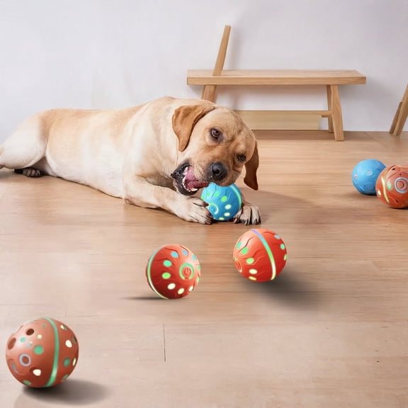 Smart Interactive Jump Ball Electric Automatic Moving Pet Toy for Boredom Relief Fun Fidget Toy for Active Dogs and Cats Indoor Exercise Companion, Blue