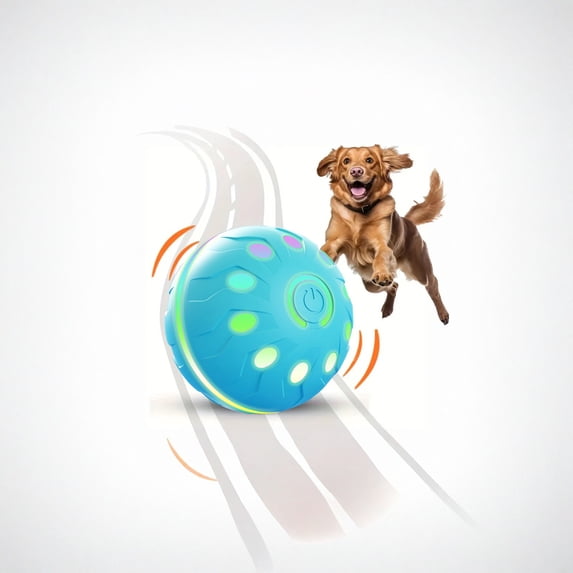 Smart Interactive Pet Toy Electric Moving Jumping Ball for Dogs and Cats Remote Control Chase Toy for Boredom Relief Indoor Outdoor Exercise Fun Blue